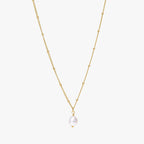 18K Gold Plated Baroque Freshwater Pearl Pendant Necklace