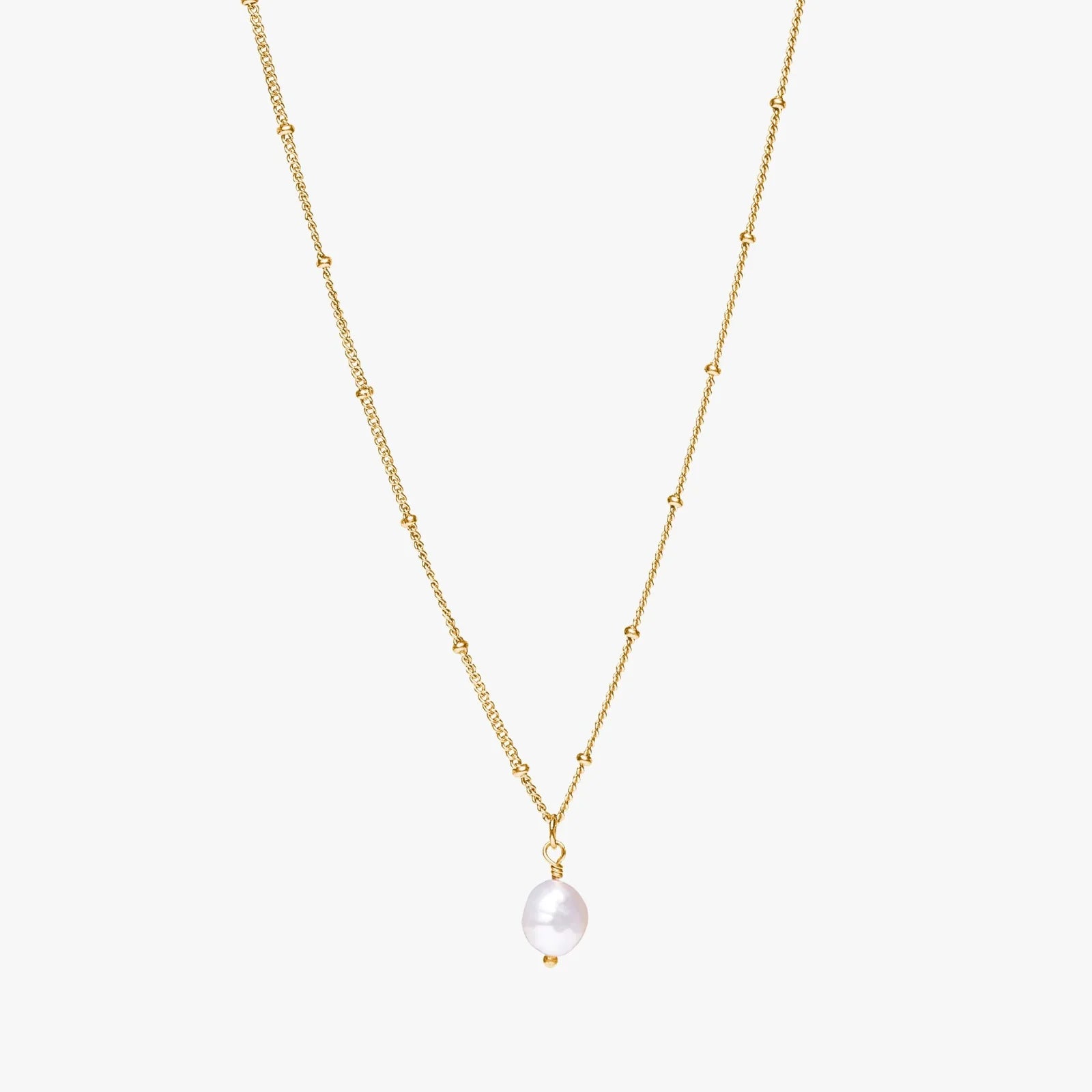18K Gold Plated Baroque Freshwater Pearl Pendant Necklace