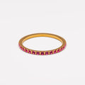 18K Gold Plated Bordeaux Ruby Zircon Thin Ring