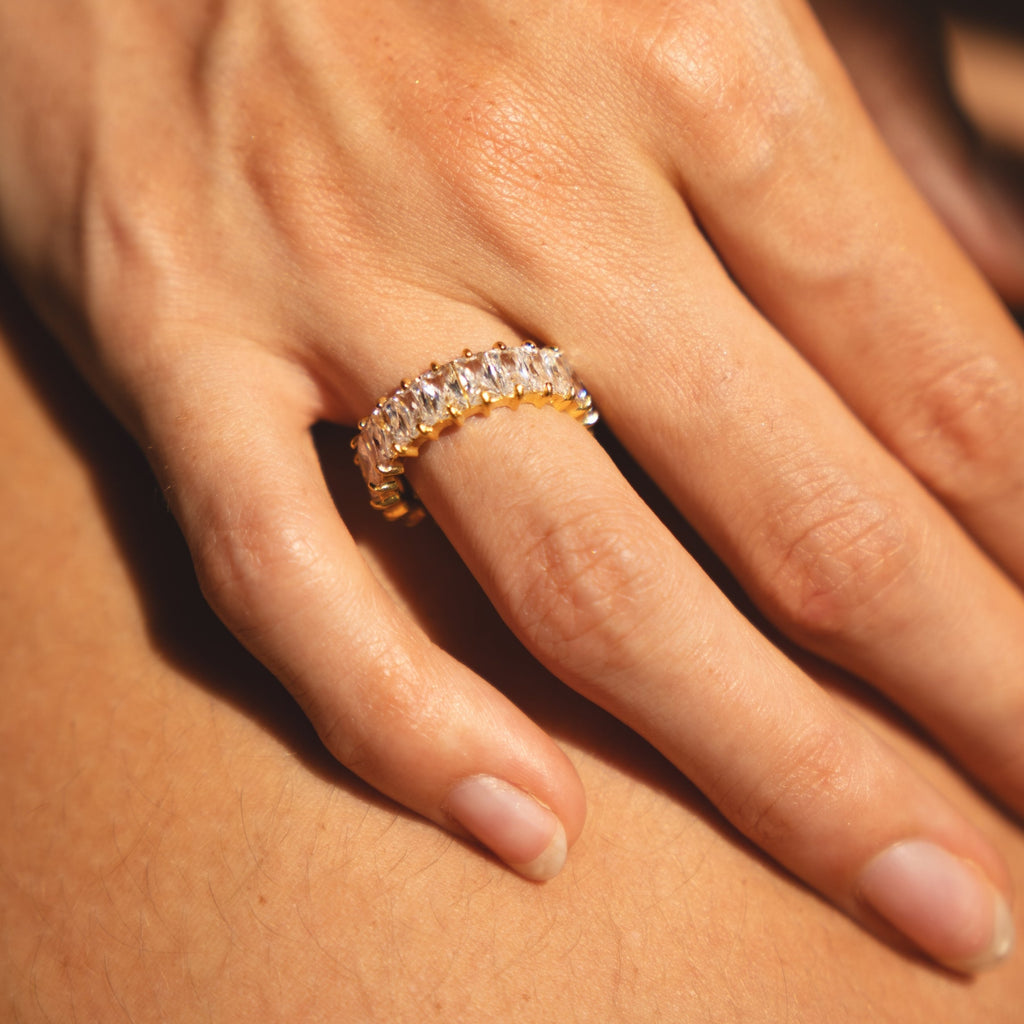 18K Gold Plated Eternity Zircon Full Band Ring
