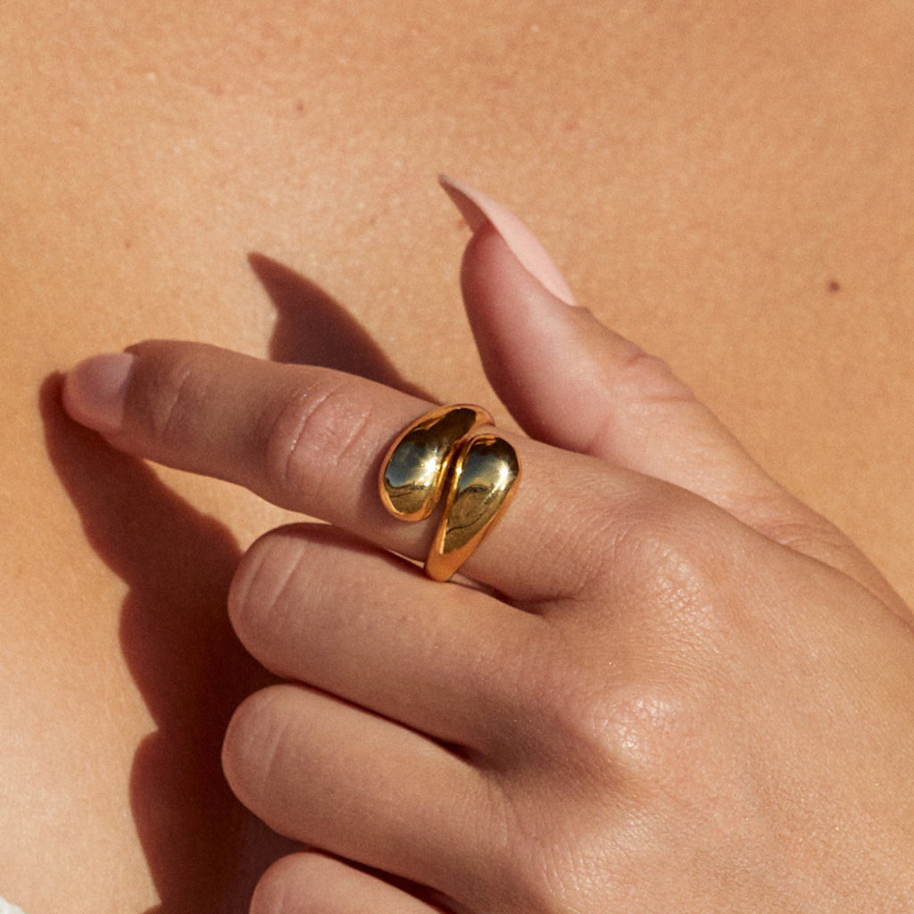 18K Gold Plated Double Twist Stacking Ring