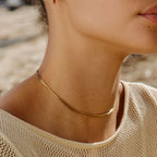 18K Gold Plated Four Layer Dainty Chain Choker Necklace Waterproof