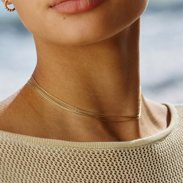 18K Gold Plated Riviera Layered Choker Necklace