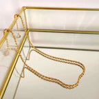 18K Gold Plated Dainty Rope Chain Necklace Waterproof Stainless Steel
