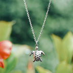 18K Gold Plated Sea Turtle Pendant Necklace Waterproof
