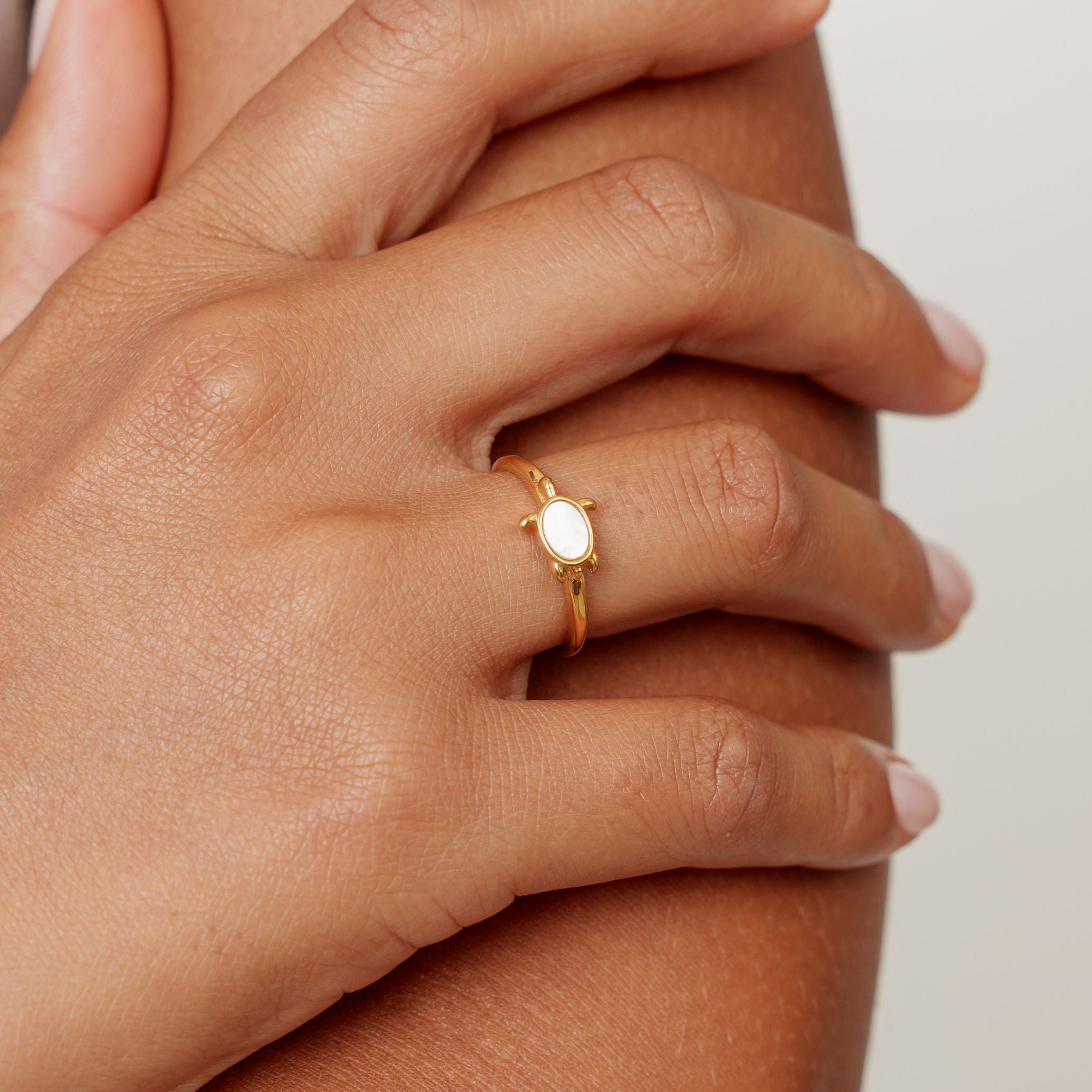 18K Gold Plated Sea Turtle Ring Waterproof