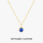 18K Gold Plated Birthstone Pendant Necklace