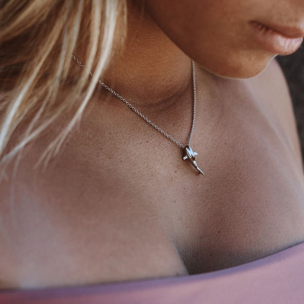 18K Gold Plated Shark Pendant Necklace Waterproof