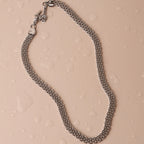 18K Gold Plated Wide Mesh Woven Choker Necklace Waterproof