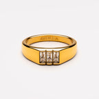 18K Gold Plated Baguette Zircon Signet Ring