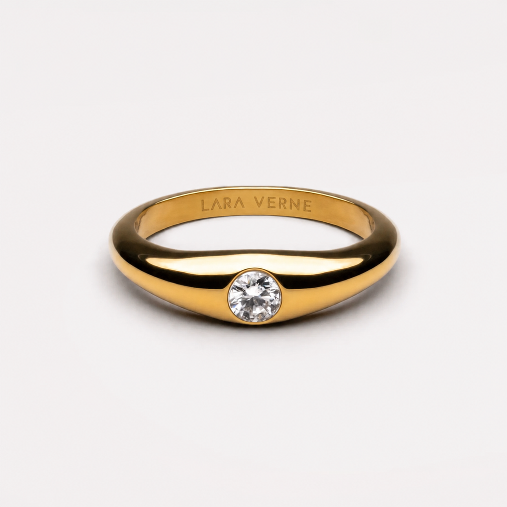 18K Gold Plated Astra Moissanite Solitaire Ring
