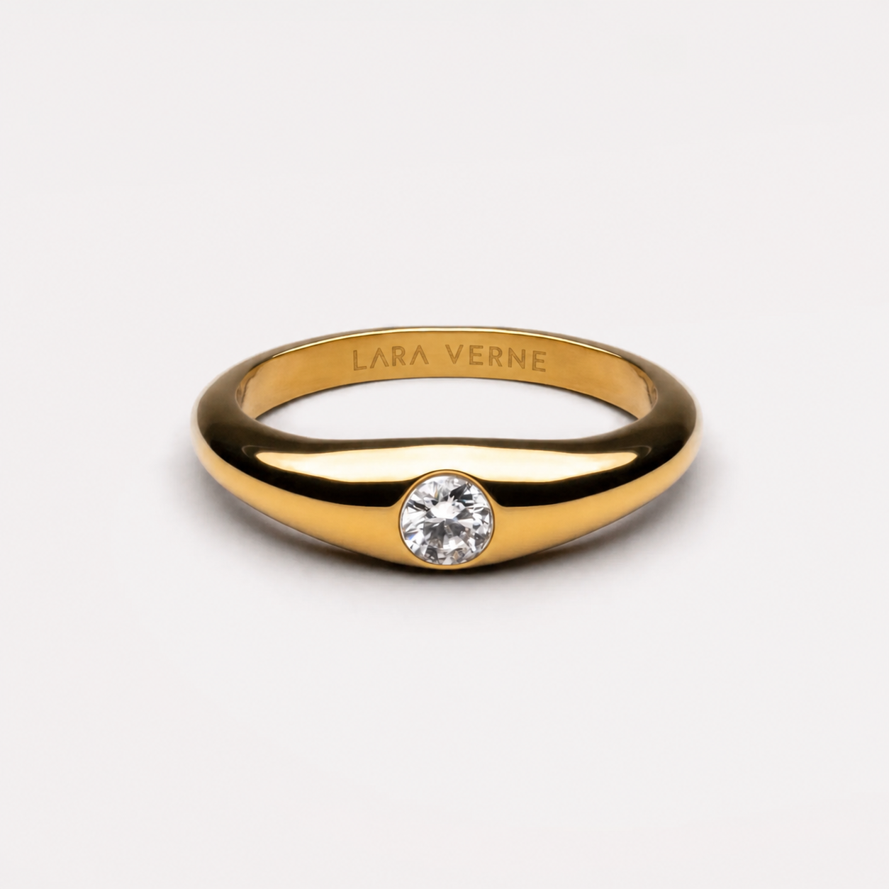 18K Gold Plated Astra Moissanite Solitaire Ring