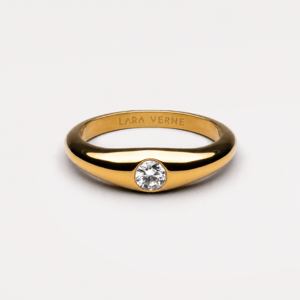 18K Gold Plated Astra Moissanite Solitaire Ring
