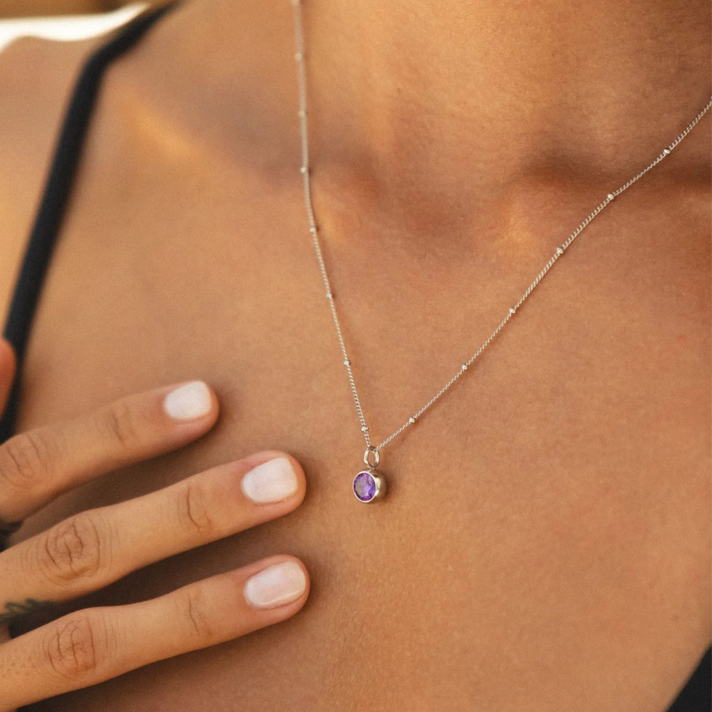 18K Gold Plated Birthstone Pendant Necklace