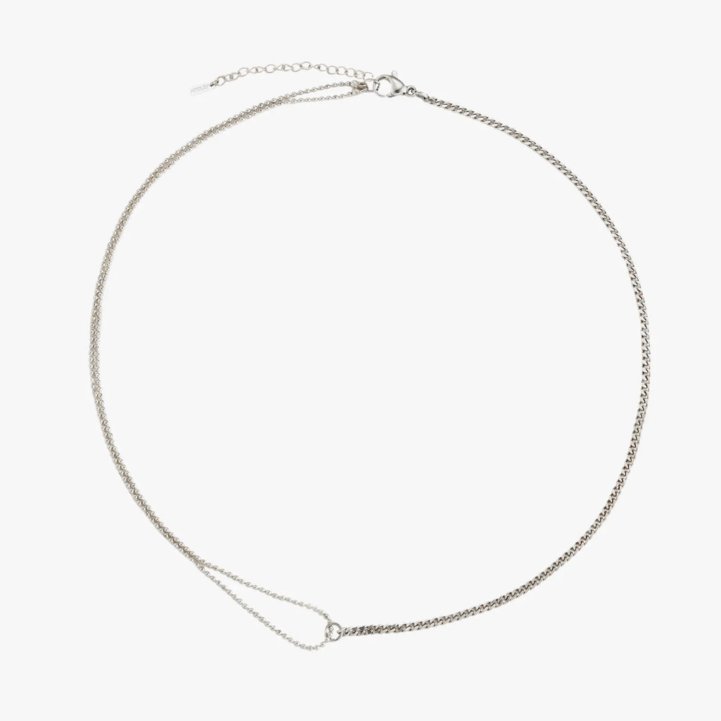 18K Gold Plated Double Chain Curb & Satellite Choker Necklace