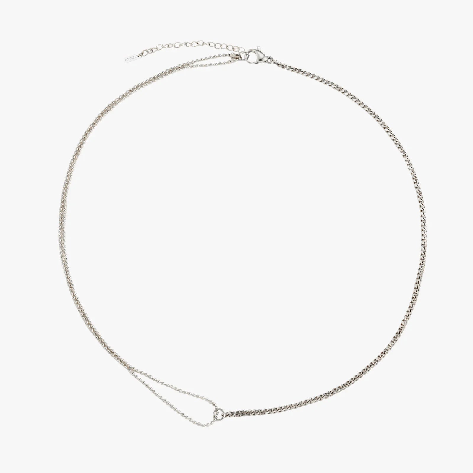 18K Gold Plated Double Chain Curb & Satellite Choker Necklace