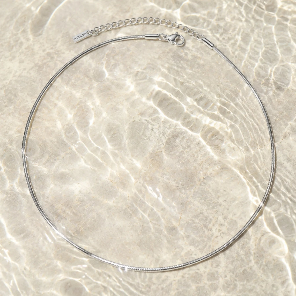 18K Gold Plated Dainty Herringbone Chain Choker Necklace Waterproof