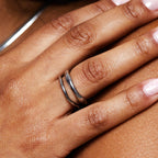 18K Gold Plated Gemini Stackable Ring Set of 2