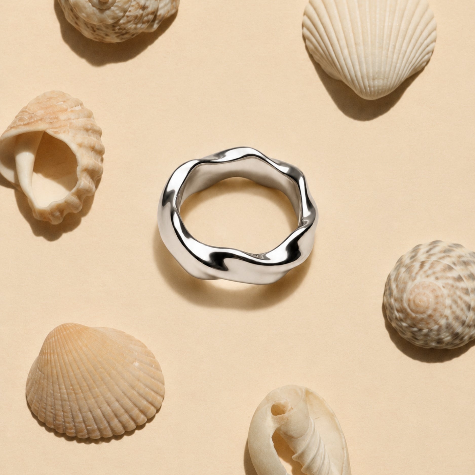 18K Gold Plated Dune Sculptural Band Ring