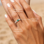 18K Gold Plated Chunky Emerald Green Zircon Ring