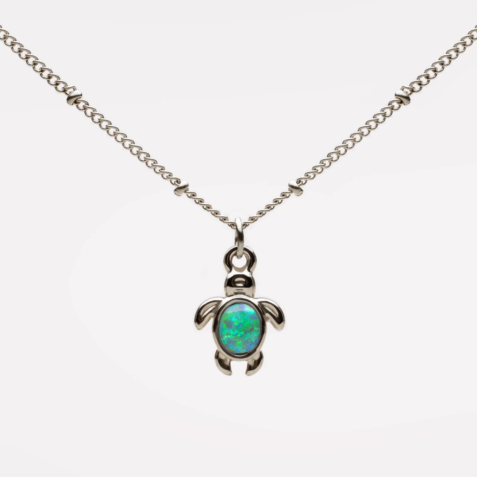 18K Gold Plated Opal Sea Turtle Pendant Necklace Waterproof