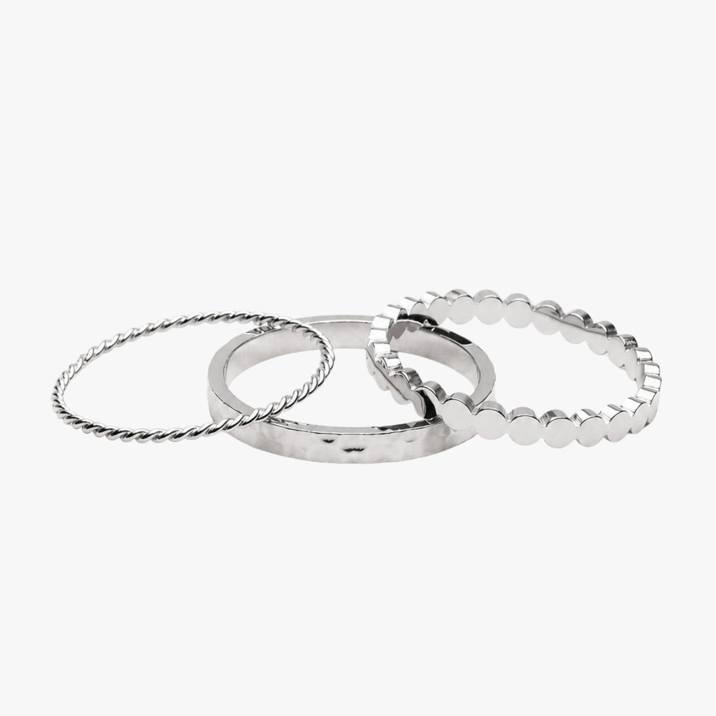 18K Gold Plated Daily Stacking Ring Set of 3