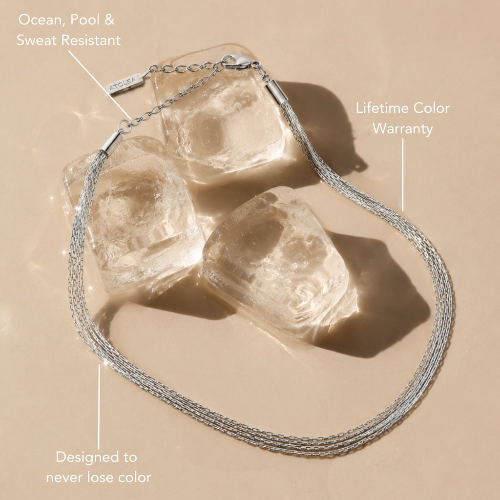 18K Gold Plated Riviera Layered Choker Necklace