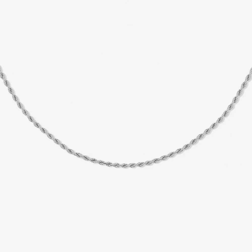 18K Gold Plated Dainty Rope Chain Necklace Waterproof Stainless Steel