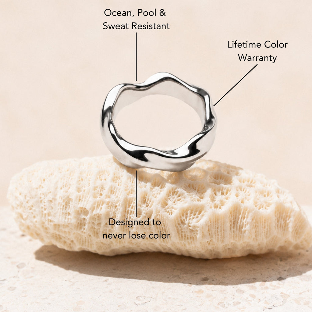 18K Gold Plated Dune Sculptural Band Ring