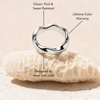 18K Gold Plated Dune Sculptural Band Ring
