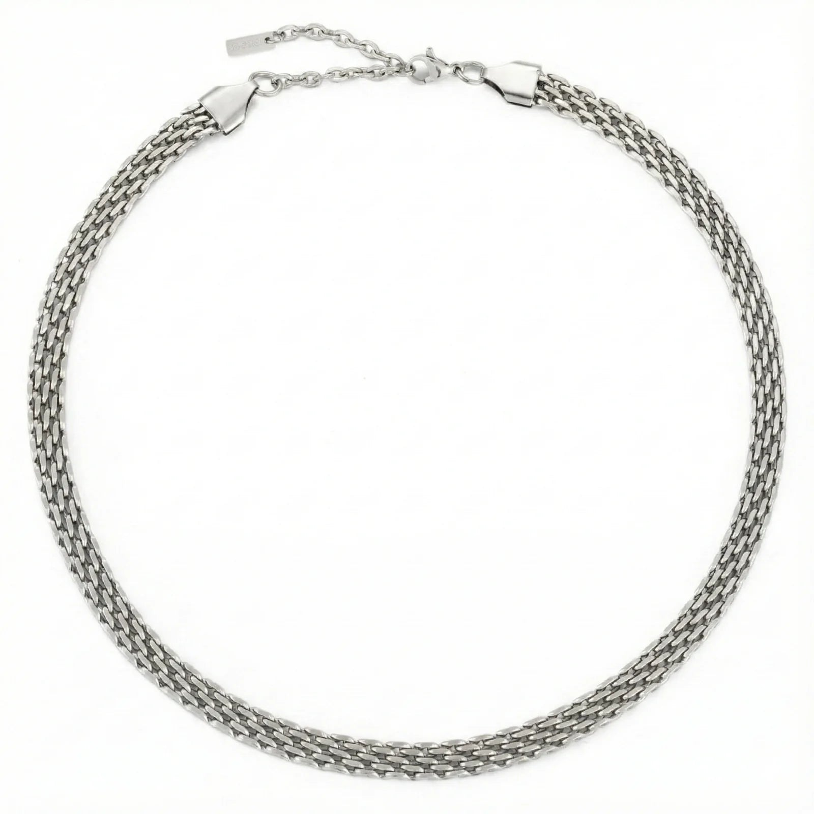 18K Gold Plated Wide Mesh Woven Choker Necklace Waterproof