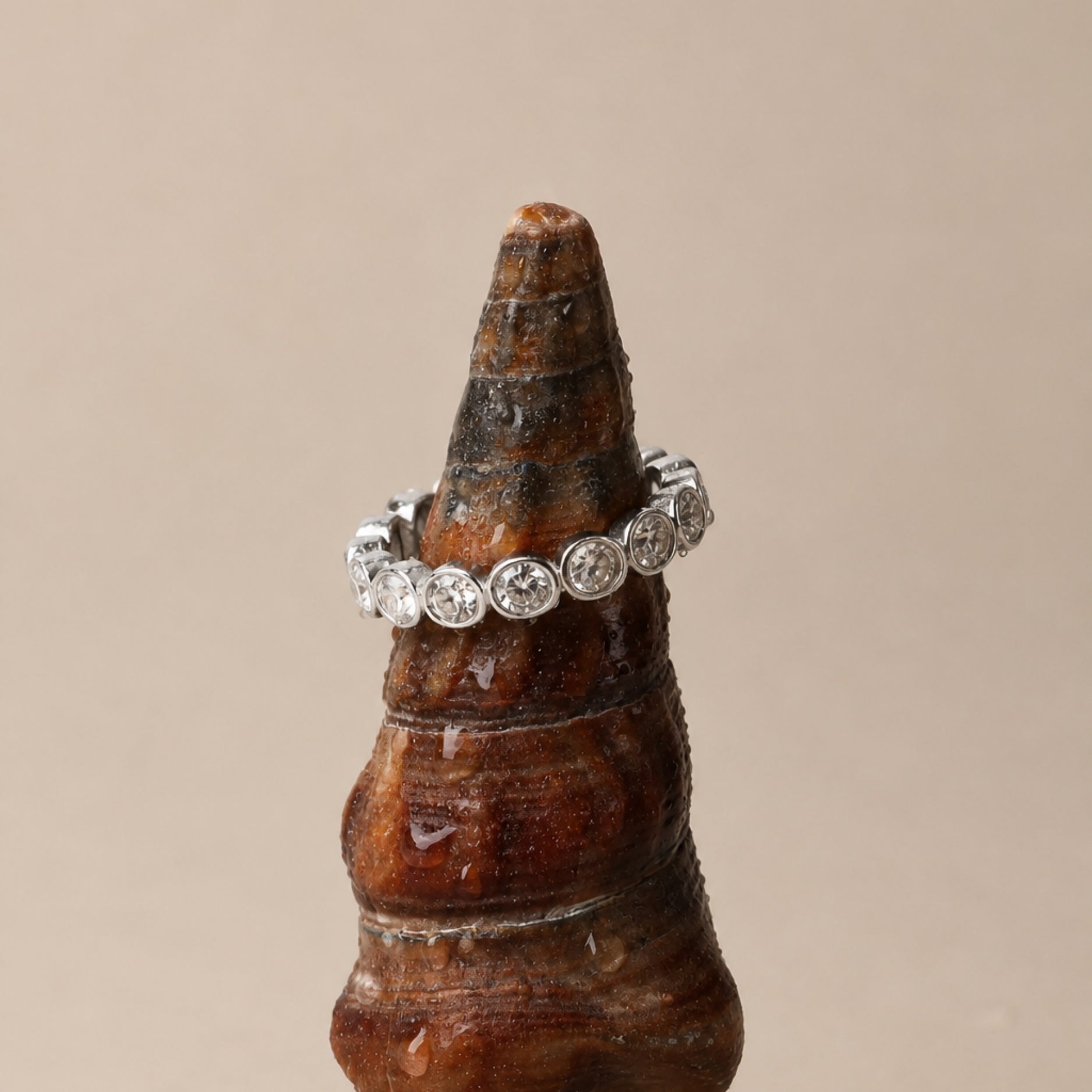 18K Gold Plated Beaded Sparkly Zircon Ring