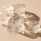 18K Gold Plated Zircon Sparkle Drop Hoop Earrings