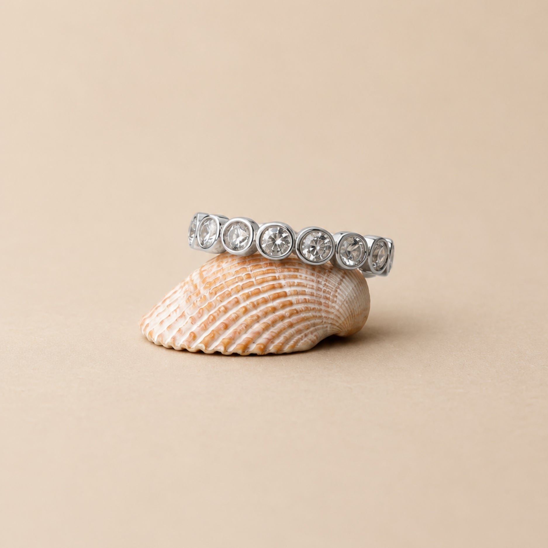 18K Gold Plated Beaded Sparkly Zircon Ring
