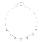 18K Gold Plated Colorful Floral Charm Choker Necklace