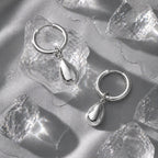 18K Gold Plated Sculptural Drop Hoop Earrings