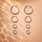 18K Gold Plated Thick Classic Hoop Earrings 4 Sizes