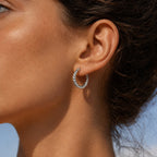 18K Gold Plated Twisted Hoop Earrings Lightweight