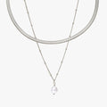 Silver Herringbone Choker & Baroque Pearl Pendant Bundle Set