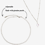 Silver Freshwater Pearl Choker & Baroque Pendant Bundle Set