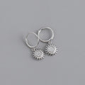 18K Gold Plated Helios Sun Zirconia Hoop Earrings