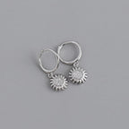 18K Gold Plated Helios Sun Zirconia Hoop Earrings