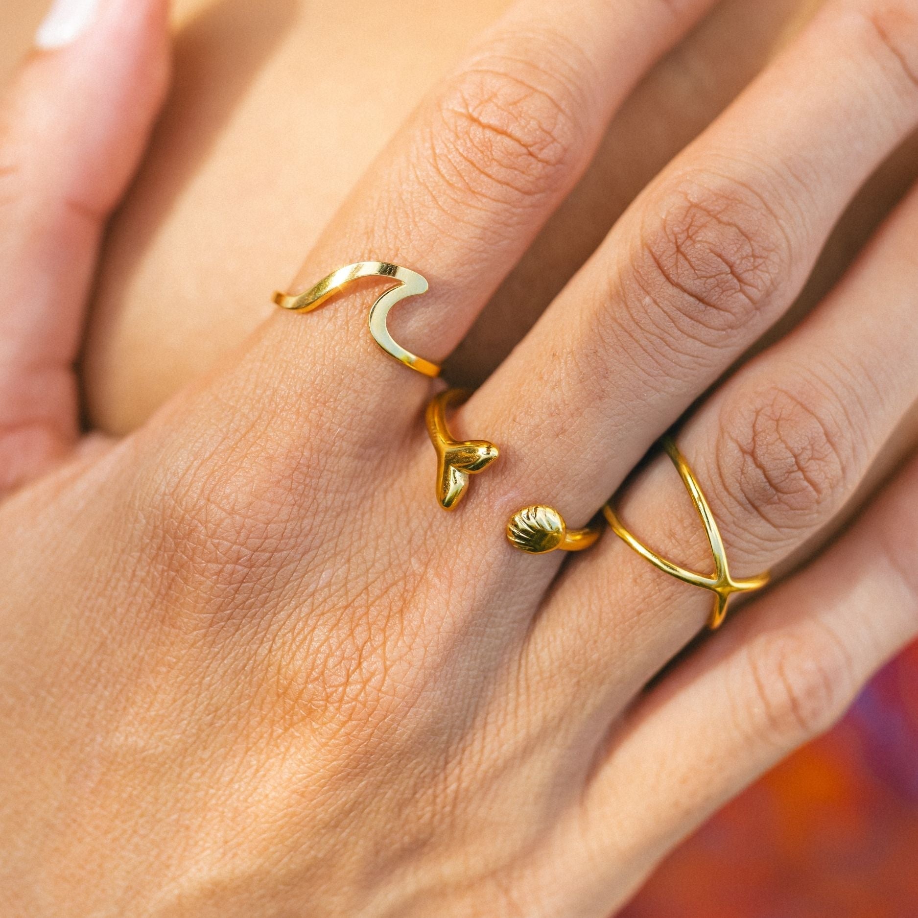 18K Gold Plated Island Turquoise Stone Ring