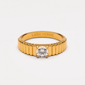 18K Gold Plated Aspen White Zircon Statement Ring