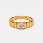18K Gold Plated Aspen White Zircon Statement Ring