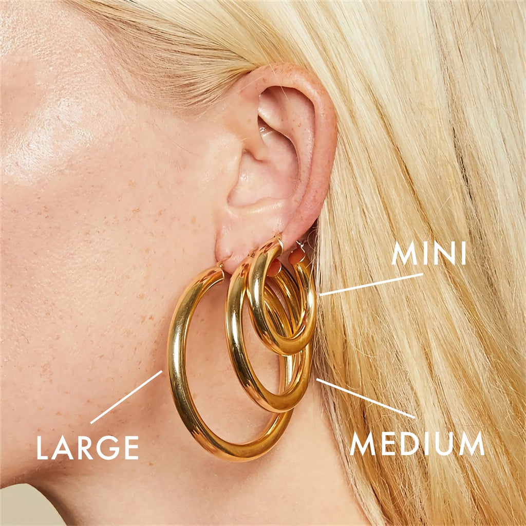 Broad Round Hoop Earrings Bundle Set