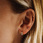 18K Gold Plated Green Crystal Oasis Hoop Earrings