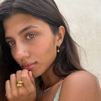 18K Gold Plated Celestial Star Zircon Charm Hoops