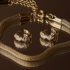 18K Gold Plated White Zircon Starlight Huggie Hoops