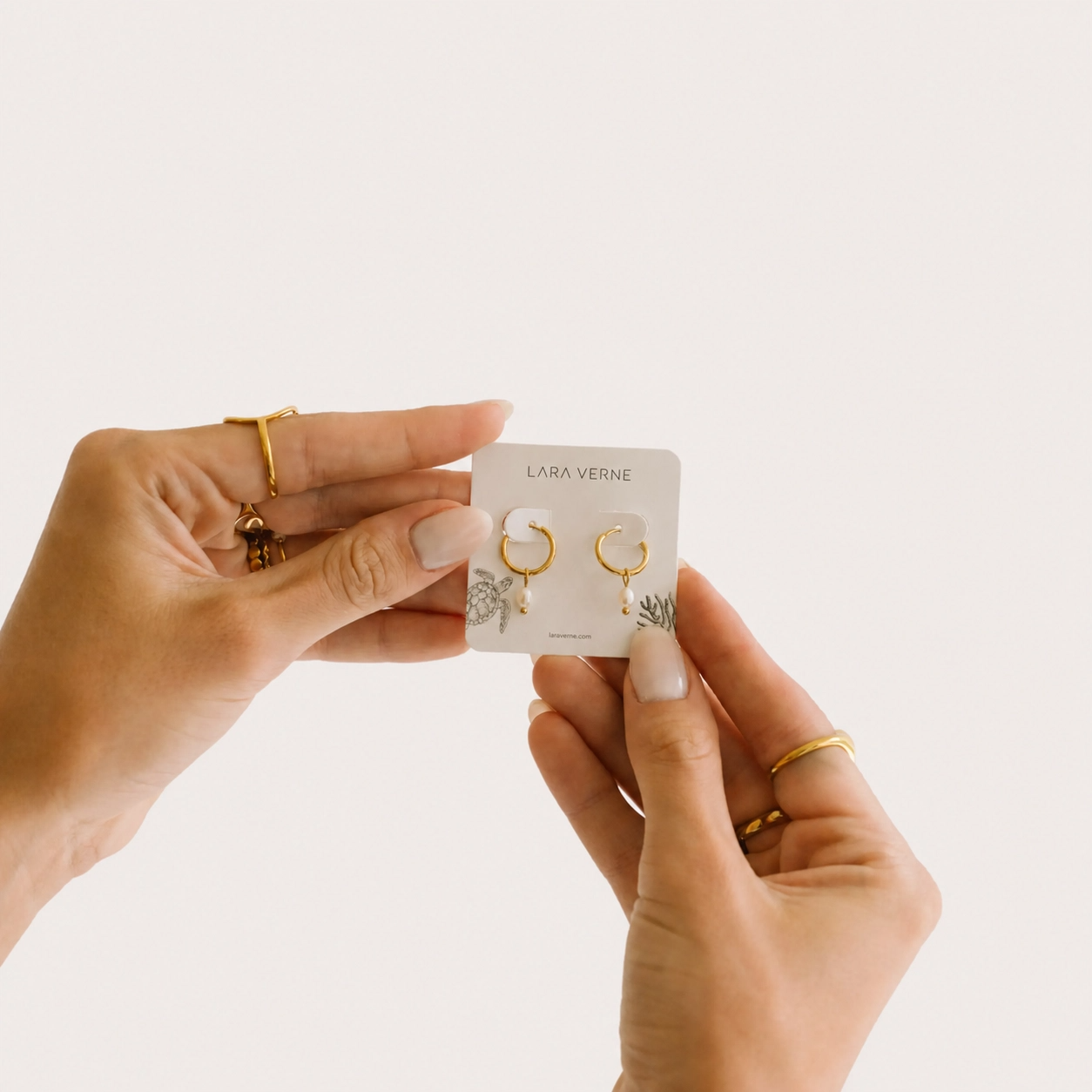 18K Gold Plated Freshwater Pearl Huggie Hoop Earrings